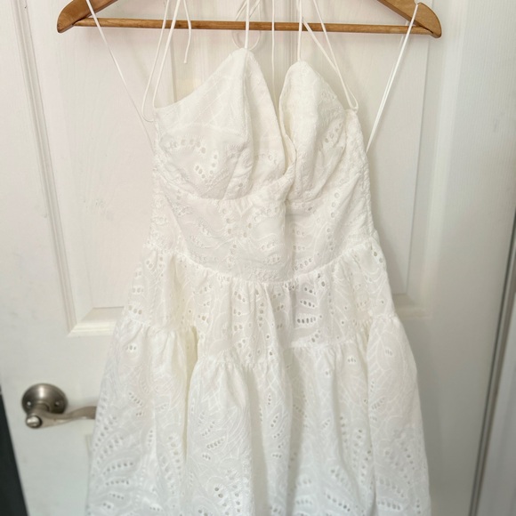 Vici Collection Noelle White Eyelet Strappy Open-Back Sundress - Picture 10 of 13